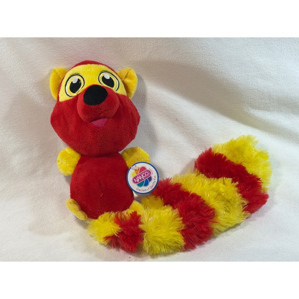 Nanco Red Yellow Striped Tail Plush Stuffed Animal Toy PL-981055 2012